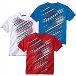Rote Kurzärmelige Atlas For Men T-Shirts aus Baumwolle für Herren Größe 3 XL 3-teilig 