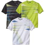 Anthrazitfarbene Kurzärmelige Atlas For Men T-Shirts maschinenwaschbar für Herren Größe XL 3-teilig 