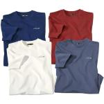 Indigofarbene Atlas For Men T-Shirts für Herren Größe XL 4-teilig 