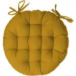 Gelbe Unifarbene Runde Sitzkissen rund 40 cm aus Baumwolle 40x40 