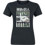 Schwarze Attack on Titan Rundhals-Ausschnitt T-Shirts für Damen Größe XL 