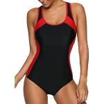 Schwarze Damenschwimmanzüge & Damensportbadeanzüge aus Nylon gepolstert mit Racerback für leichten Halt Größe S 1-teilig 
