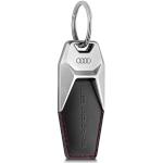 Silberne Audi Schlüsselanhänger & Taschenanhänger aus Rindsleder graviert 