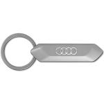 Silberne Audi Schlüsselanhänger & Taschenanhänger matt aus Edelstahl 