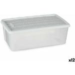 Aufbewahrungsbox mit Deckel Stefanplast Elegance Weiß Kunststoff 5 L 19,5 x 11,5 x 33 cm (12 Stück)