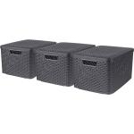 Graue curver Boxen & Aufbewahrungsboxen 33 cm aus Kunststoff 3-teilig 