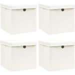 Weiße vidaXL Aufbewahrungsboxen mit Deckel mit Deckel 4-teilig 