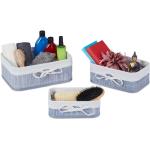 Cremefarbene Relaxdays Rechteckige Boxen & Aufbewahrungsboxen 14 cm aus MDF 3-teilig 