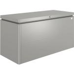 Graue BioHort LoungeBox Auflagenboxen & Gartenboxen verzinkt aus Aluminium mit Deckel 