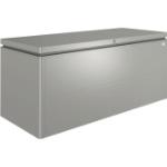 Graue BioHort LoungeBox Auflagenboxen & Gartenboxen aus Aluminium mit Deckel 