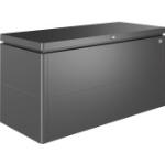 Dunkelgraue BioHort Auflagenboxen & Gartenboxen aus Aluminium mit Deckel 
