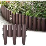 Braune Gartenpalisaden aus Kunststoff 10-teilig 
