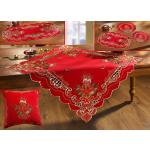 Rote bader Rechteckige eckige Tischdecken aus Polyester maschinenwaschbar 