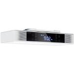 auna KR-140 - Küchenradio, Unterbau Radio, UKW-PLL-Radiotuner, 4.1 Bluetooth, 40 Senderspeicherplätze, LED-Arbeitsflächen-Beleuchtung, wasserabweisendes Touch-Display, Dual-Alarm, weiß
