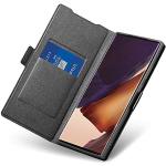 Schwarze Samsung Galaxy Note20 Ultra Cases Art: Flip Cases mit Bildern mit Knopf aus Leder klappbar 