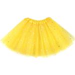 Reduzierte Gelbe Mini Miniröcke für Kinder & kurze Kinderröcke mit Pailletten aus Tüll für Mädchen 