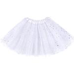 Reduzierte Weiße Mini Miniröcke für Kinder & kurze Kinderröcke mit Pailletten aus Tüll für Mädchen 