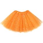 Reduzierte Orange Mini Miniröcke für Kinder & kurze Kinderröcke mit Pailletten aus Tüll für Mädchen 