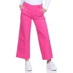 Pinke Unifarbene Loose Fit Schlagjeans & Jeans-Schlaghosen mit Reißverschluss aus Baumwolle trocknergeeignet für Damen Größe S 