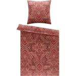 Rote Auro Satinbettwäsche mit Ornament-Motiv aus Baumwolle 