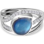 Reduzierte Blaue Mondstein Ringe für Damen 