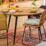 Braune Retro Möbel Exclusive Runde Küchentische rund 120 cm lackiert aus Massivholz Breite 100-150cm, Höhe 50-100cm, Tiefe 100-150cm 