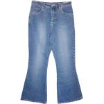 Blaue Vintage Hüftjeans & Low Waist Jeans mit Reißverschluss aus Denim für Damen Größe M 