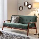 Dunkelgrüne Retro Möbel Exclusive Zweisitzer-Sofas aus Samt mit Armlehne Breite 150-200cm, Höhe 50-100cm, Tiefe 50-100cm 2 Personen 