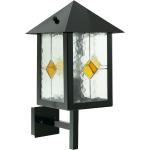 Schwarze Landhausstil Eglo Außenwandleuchten & Außenwandlampen aus Glas E27 