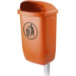 Orange Runde Mülleimer aus Kunststoff 