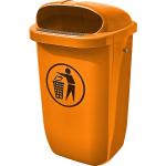 Orange Mülleimer aus Kunststoff 