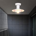 Außenleuchte Deckenleuchte Lampe ALU-Guss Weiß IP44 D 23,6cm Gartenlampe Vordach  