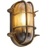 Reduzierte Goldene Industrial Qazqa Ovale Außenwandleuchten & Außenwandlampen aus Metall dimmbar E27 