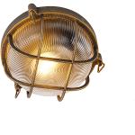 Reduzierte Goldene Industrial Qazqa Außenwandleuchten & Außenwandlampen aus Messing dimmbar E27 