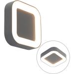 Reduzierte Silberne Minimalistische Qazqa Quadratische Außenwandleuchten & Außenwandlampen aus Aluminium dimmbar Energieklasse mit Energieklasse F 