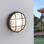 Reduzierte Schwarze Moderne Lindby Runde Außenwandleuchten & Außenwandlampen aus Kunststoff 