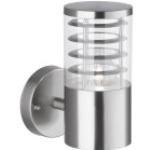 Silberne Wofi Außenwandleuchten & Außenwandlampen aus Edelstahl E27 