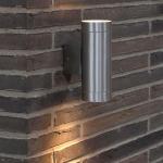 Silberne Nordlux Tin Runde Außenwandleuchten & Außenwandlampen aus Zinn dimmbar GU10 