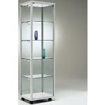 Silberne Quadratische Ausstellungsvitrinen aus Glas abschließbar Breite 50-100cm, Höhe 150-200cm, Tiefe 0-50cm 