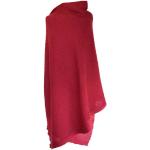 Rote Unifarbene Oeko-Tex Nachhaltige Rechteckige Wollschals aus Wolle für Damen 