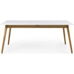Ausziehbarer Tisch im skandinavischen Design Weiß und Eiche
