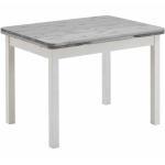 Ausziehbarer Tisch in Weiß Grau Massivholz