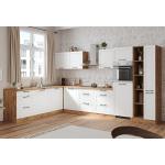 Weiße Held Möbel L-förmige Winkelküchen & Eckküchen aus MDF Energieklasse mit Energieklasse E Breite 200-250cm, Höhe 200-250cm, Tiefe 350-400cm 