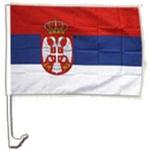 Autofahne Autoflagge Serbien mit Wappen - 30 x 40