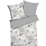Silberne Nachhaltige Feinbiber Bettwäsche mit Reißverschluss aus Baumwolle 135x200 für den für den Herbst 