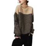Dunkelbraune Casual Kaschmir-Pullover aus Wolle für Damen Größe M 
