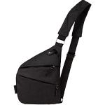 Schwarze Bodybags mit Reißverschluss mit Handyfach für Herren klein 
