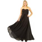 Reduzierte Schwarze Ärmellose AvaMia Maxi Lange Abendkleider aus Chiffon für Damen für Partys für den für den Sommer 