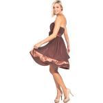 Reduzierte Schokoladenbraune AvaMia Midi Chiffon-Abendkleider aus Chiffon Handwäsche für Damen Größe XS - versandkostenfrei 