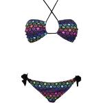 AvaMia Damen Bikini Set Bikinitop mit Metallklip - Bikinihose Low mit Schnürbindung Grösse M